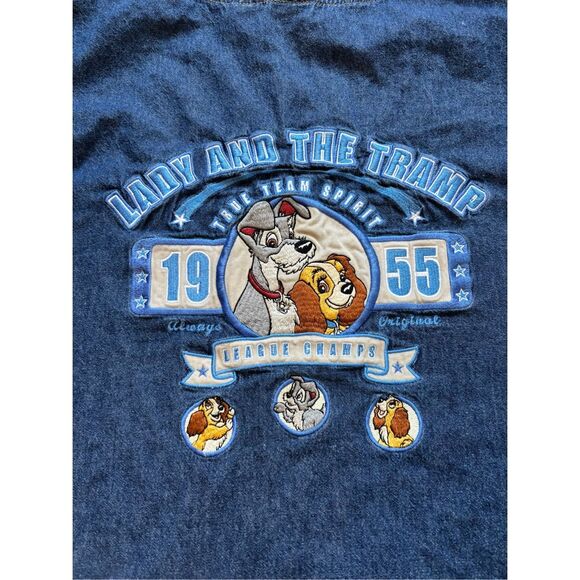 Vintage Disney Catalog Lady and the Tramp Embroidered Chambray Button Up - Picture 9 of 9
